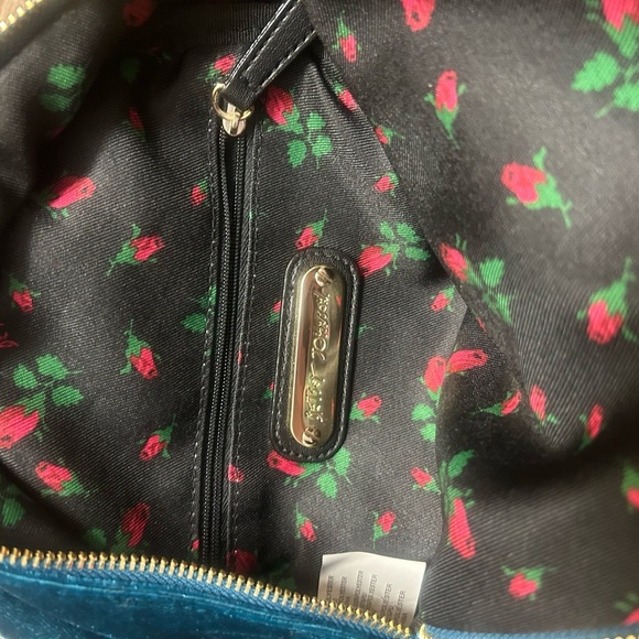 Betsey Johnson Vintage Y2KEmbellished Velvet Backpack mini GUC - Picture 9 of 12